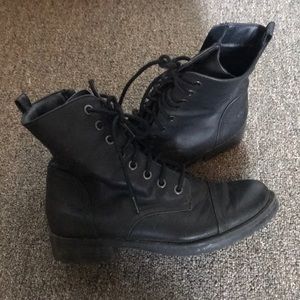 black combat boots